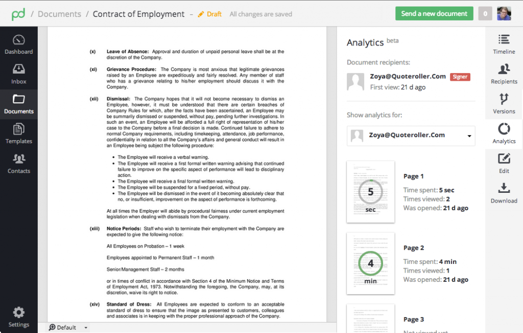 PandaDoc Document Analytics